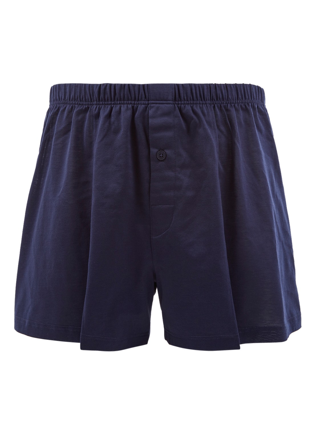 Hanro Boxershort van gemerceriseerd katoen - voorkant 2 donkerblauw