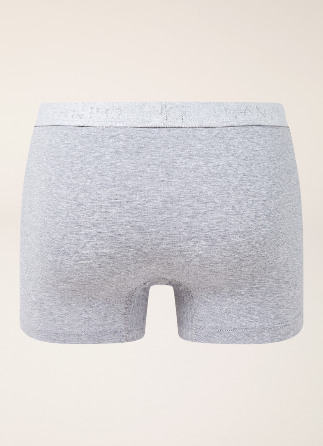 Hanro Cotton Essentials boxershorts in 2-pack - achterkant 3 grijsmele