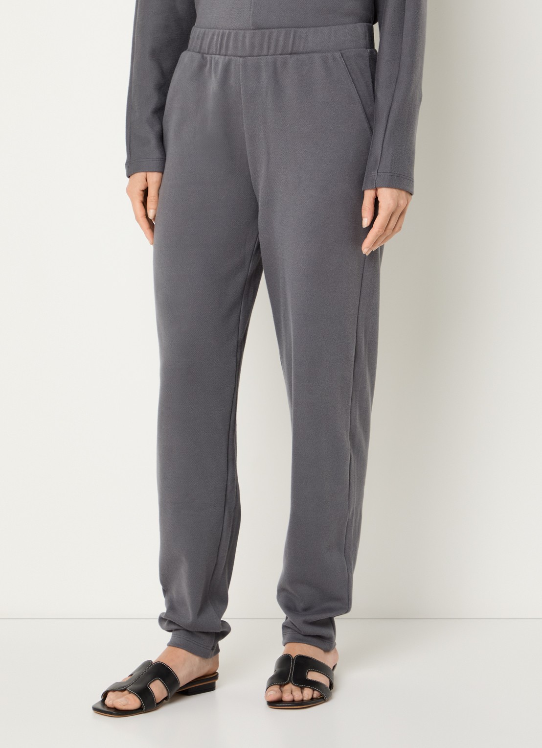 Hanro High waist tapered fit joggingbroek - detail 4 donkergrijs