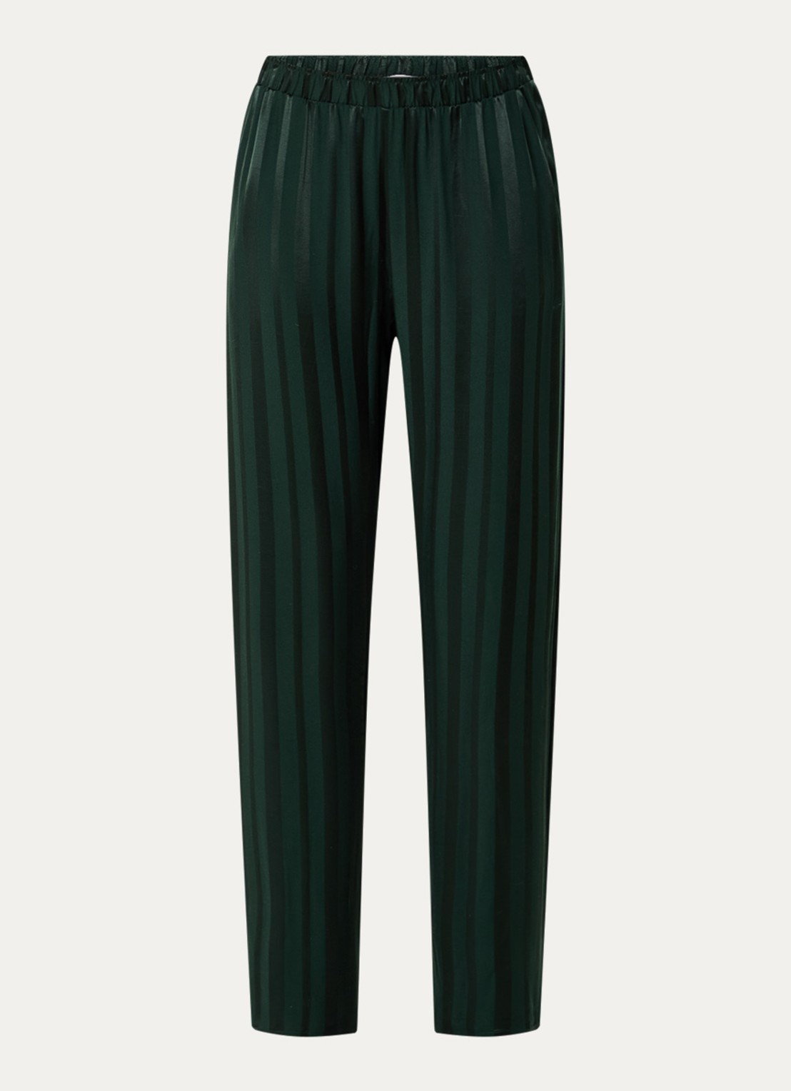 Hanro Indra pyjamabroek met streepprint - voorkant 3 donkergroen