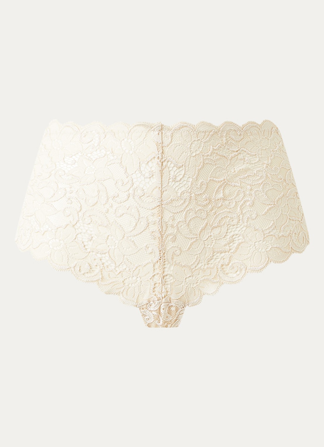 Hanro Moment shorty van kant  - voorkant beige