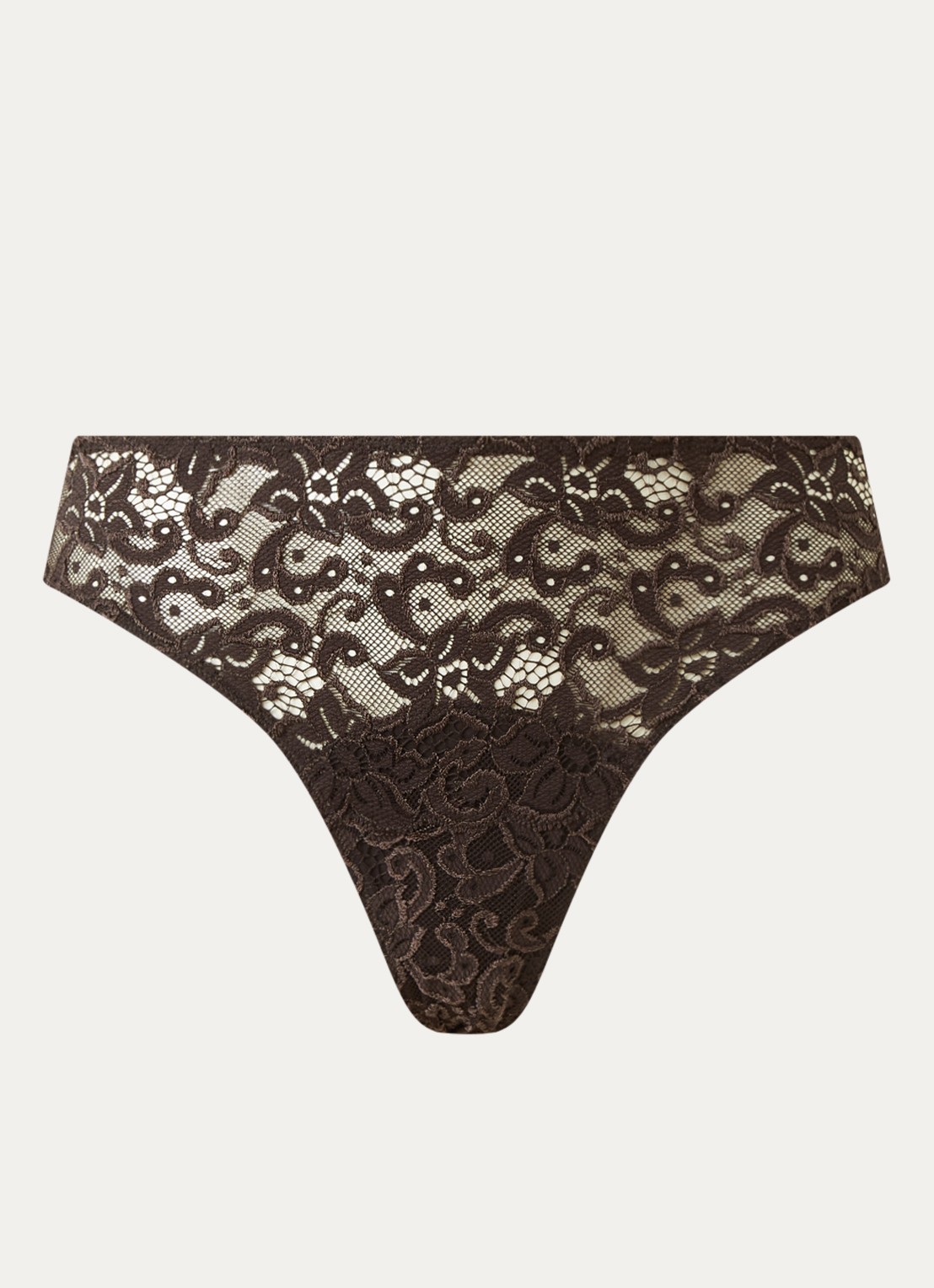 Hanro Moments hipster met details van kant - voorkant donkerbruin