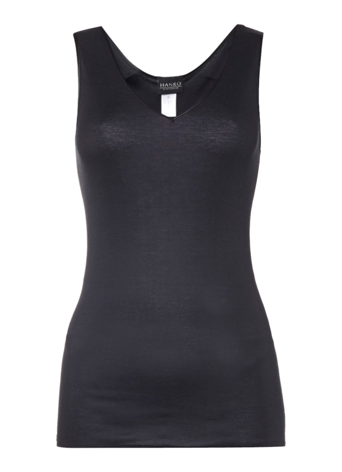 Hanro Naadloos singlet van katoen - voorkant 2 zwart