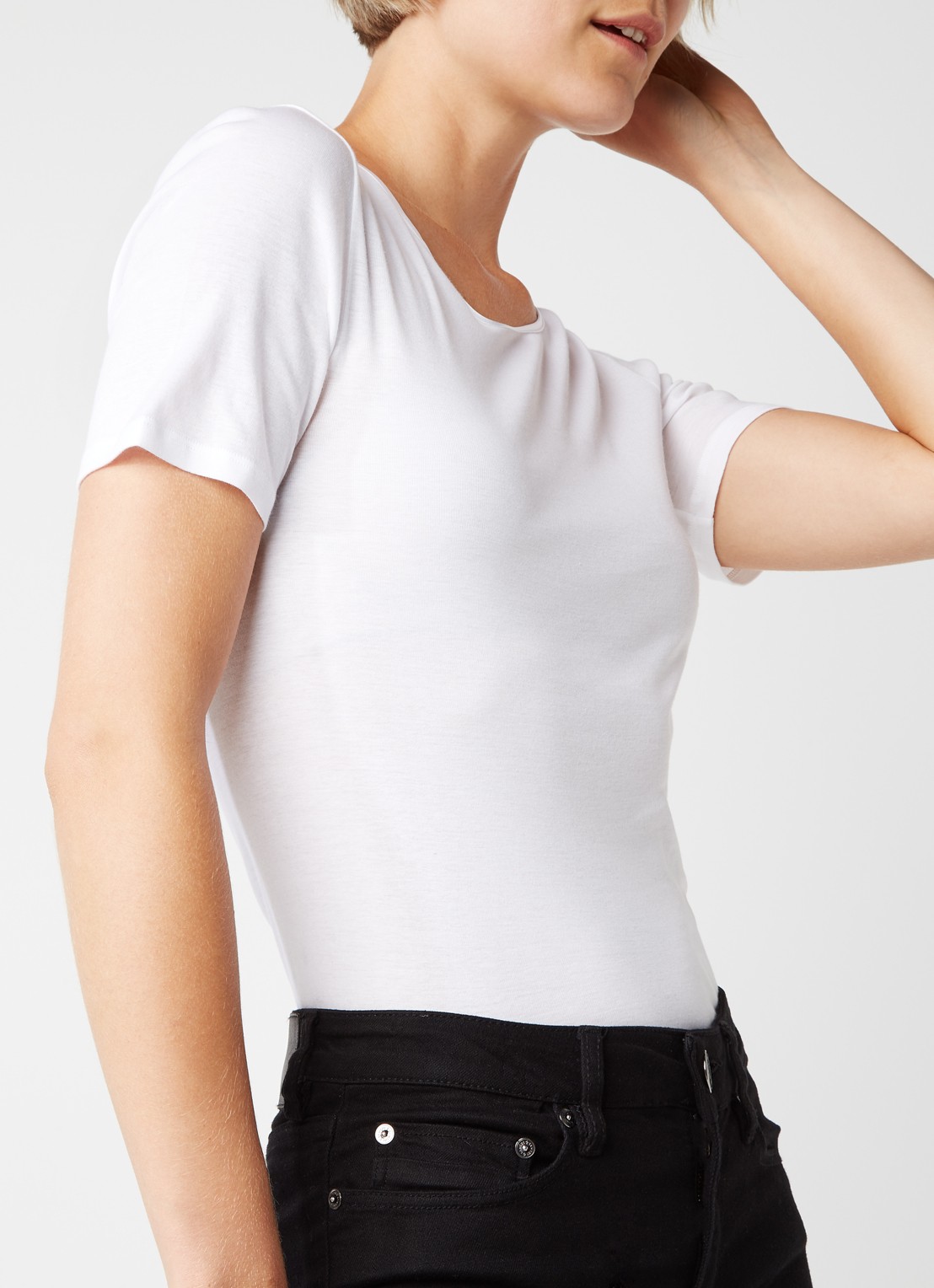 Hanro Naadloos T-shirt met ronde hals - detail 2 wit