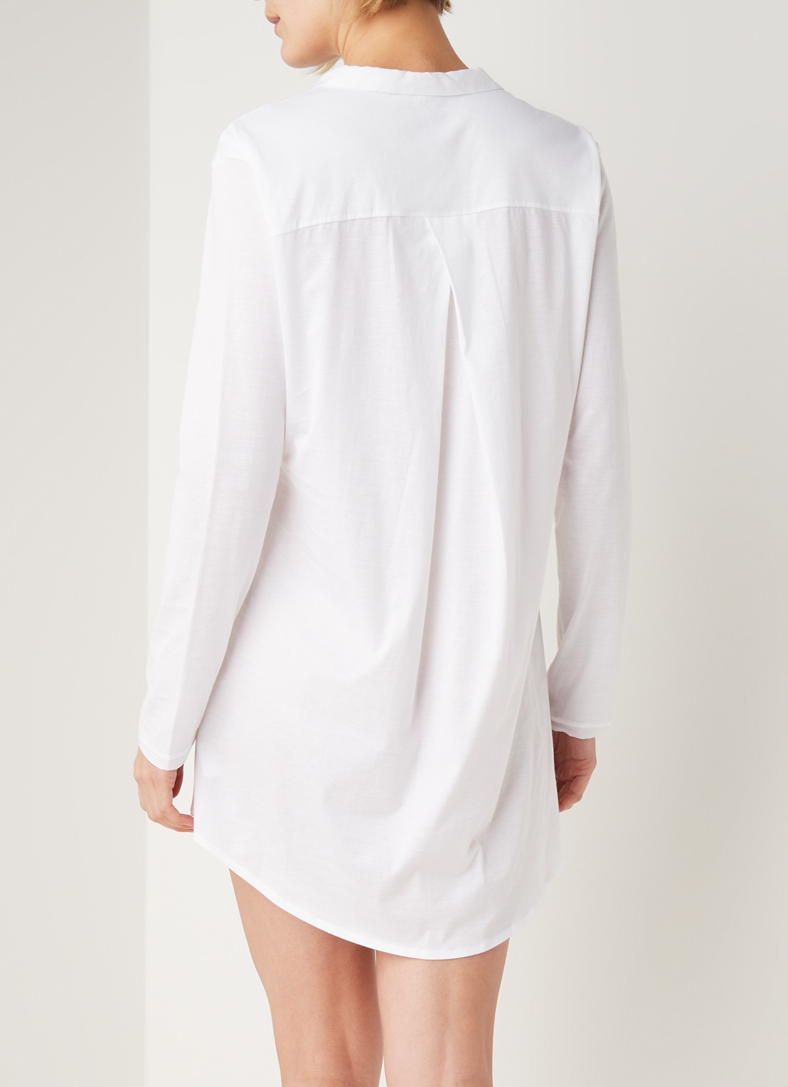 Hanro Nachthemd van jersey met borstzak - achterkant wit