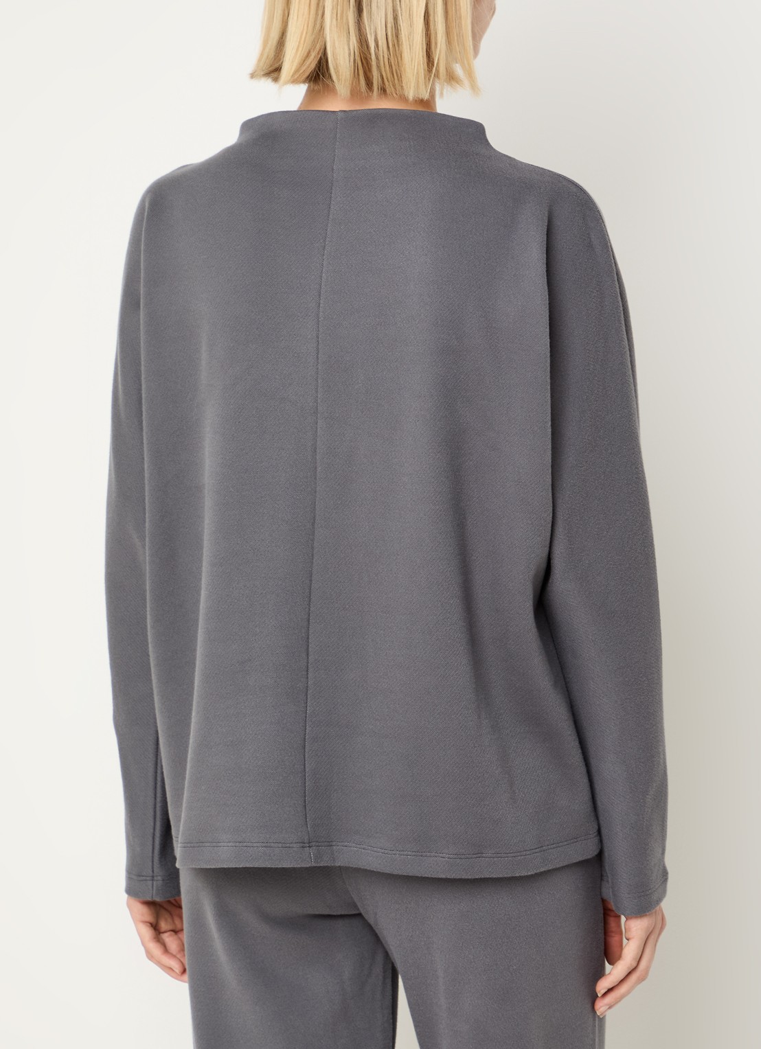 Hanro Oversized sweater met ronde hals - achterkant grijs