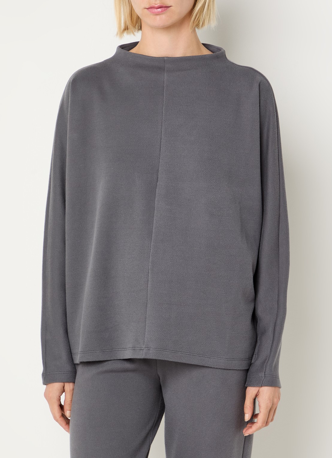 Hanro Oversized sweater met ronde hals - detail 4 grijs