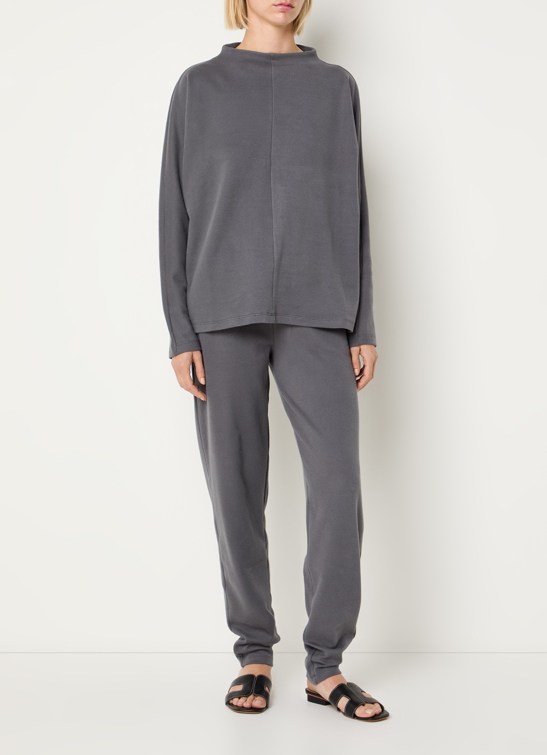 Hanro Oversized sweater met ronde hals - voorkant 3 grijs