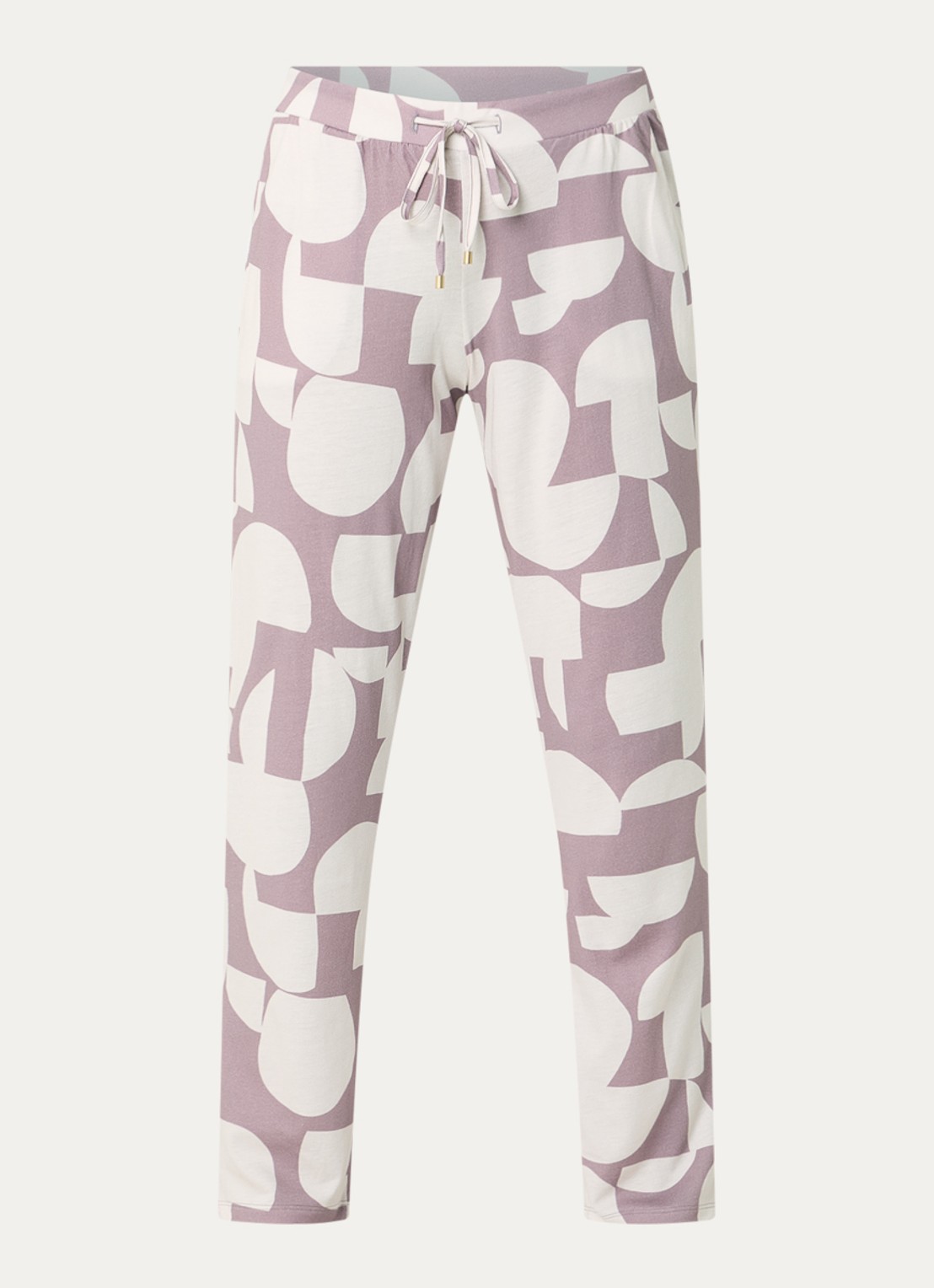 Hanro Pyjamabroek met steekzakken en print - voorkant 3 oudroze