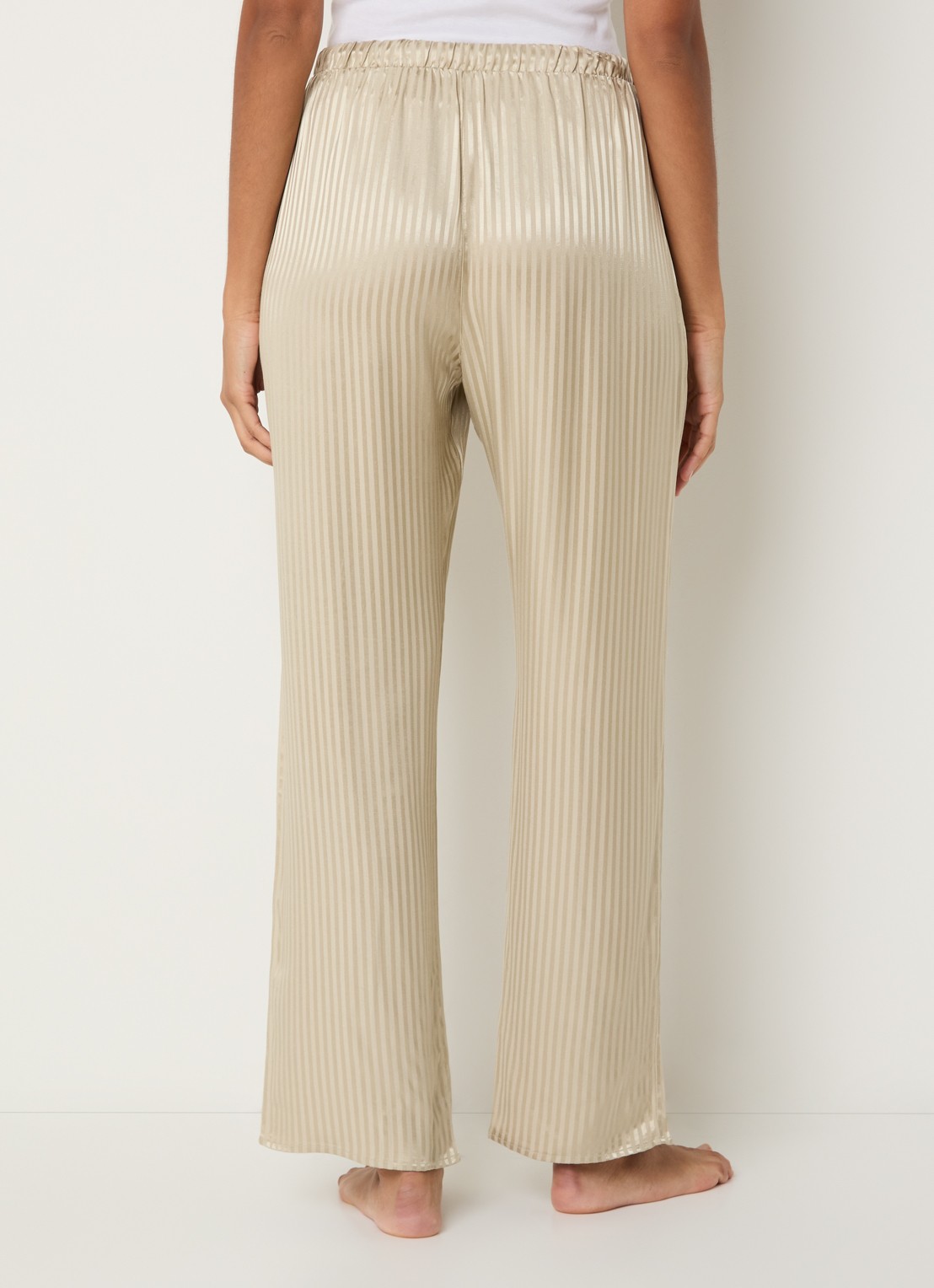 Hanro Pyjamabroek met streepprint - achterkant beige
