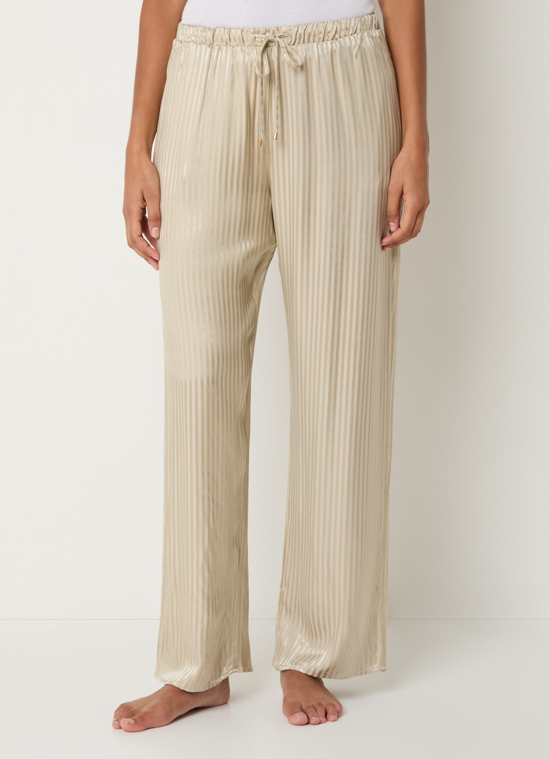 Hanro Pyjamabroek met streepprint - detail 4 beige
