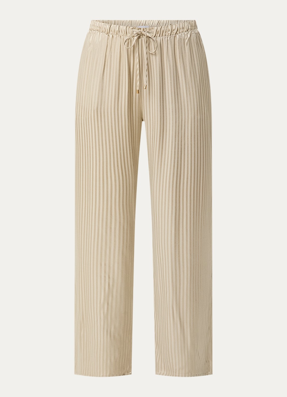Hanro Pyjamabroek met streepprint - voorkant 2 beige