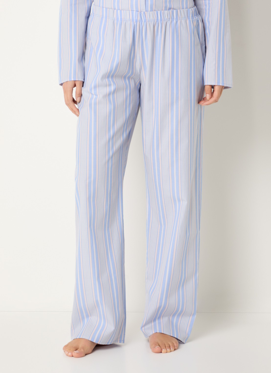 Hanro Pyjamabroek met streepprint - detail rood