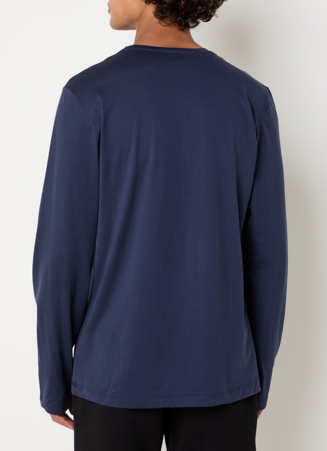 Hanro Pyjamatop met logo - achterkant donkerblauw