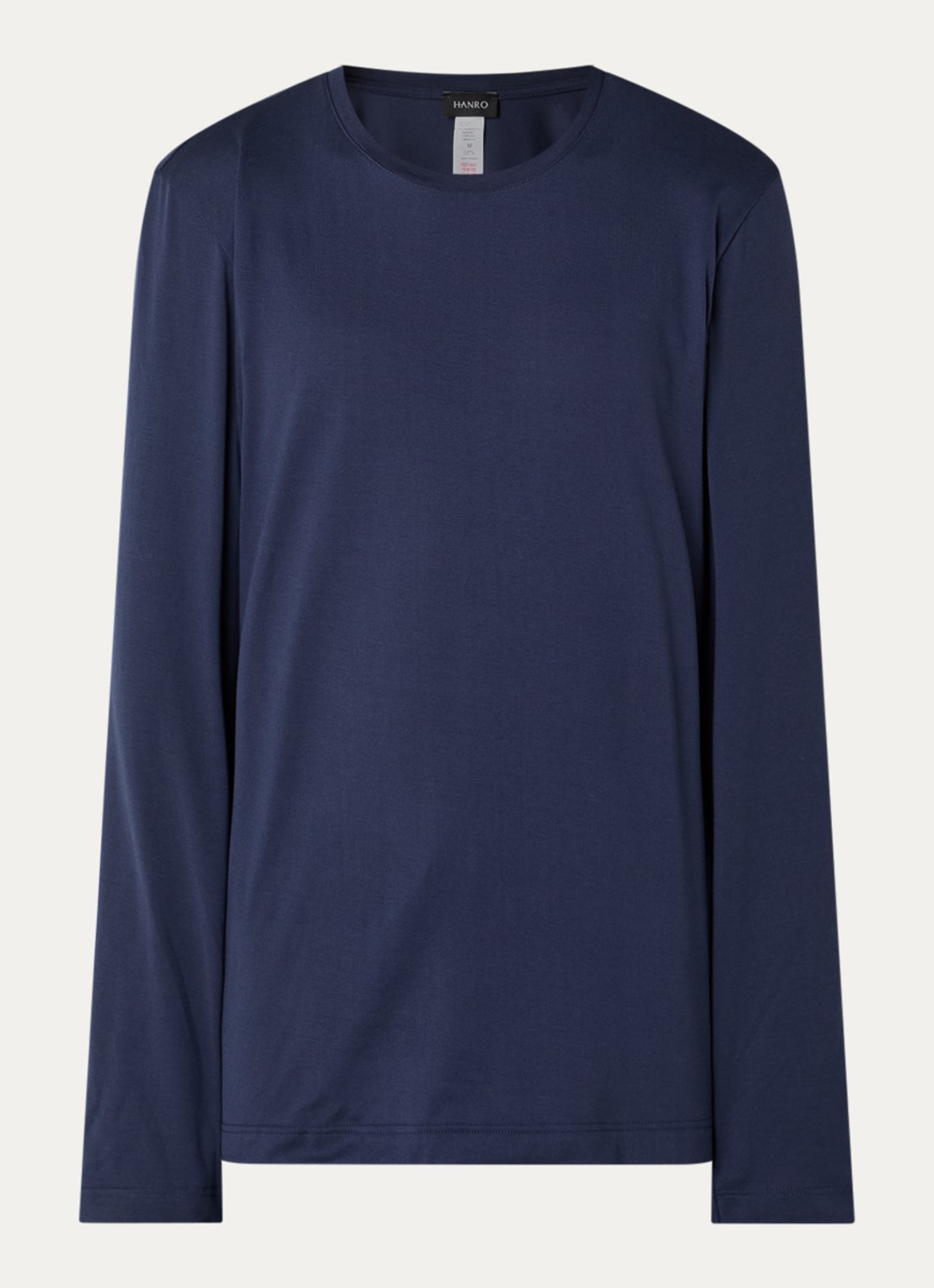 Hanro Pyjamatop met logo - voorkant 2 donkerblauw