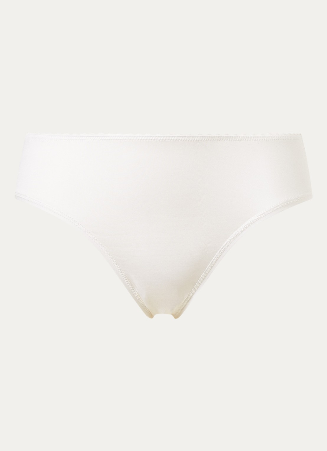 Hanro Satin Deluxe slip - voorkant gebroken wit