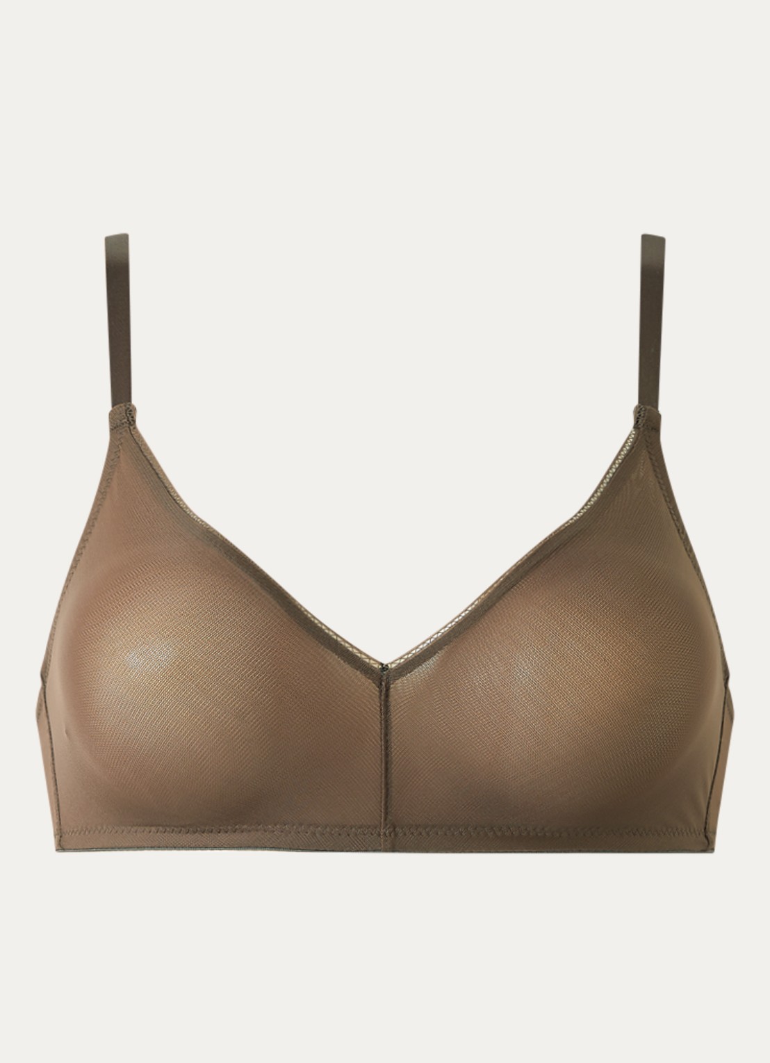 Hanro Smooth Illusion bh van mesh - voorkant donkerbeige
