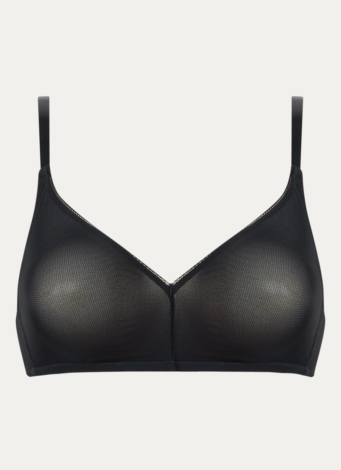 Hanro Smooth Illusion naadloze bh van tule - voorkant 2 zwart