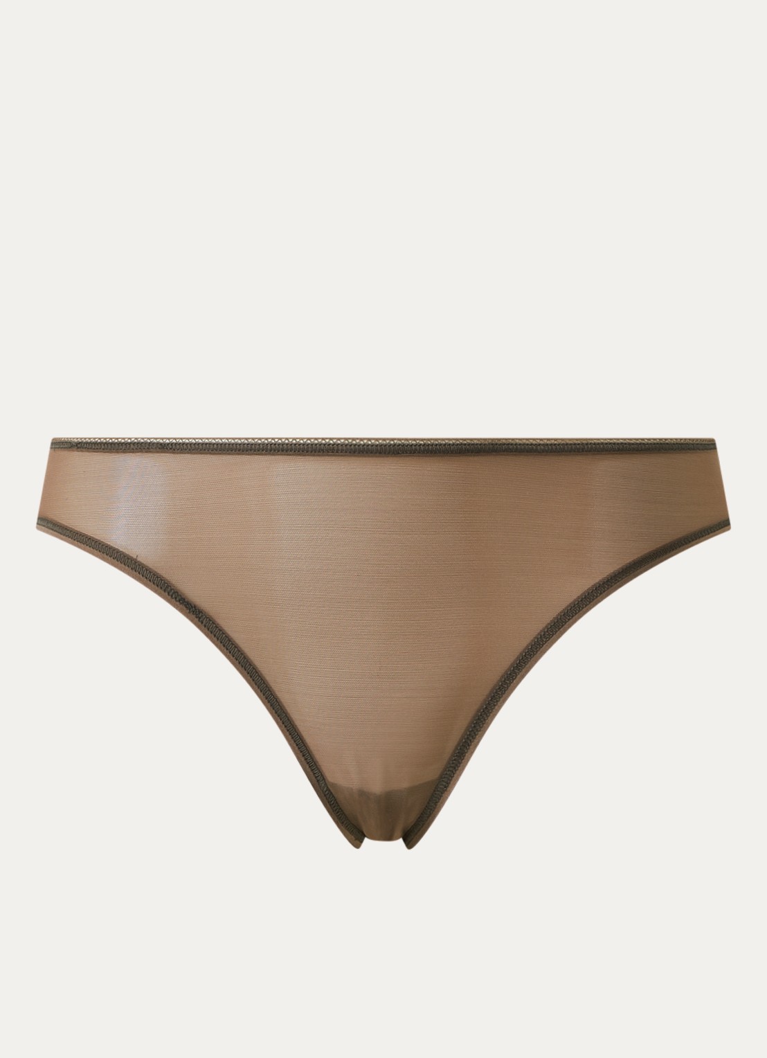 Hanro Smooth Illusion slip van mesh - voorkant donkerbeige