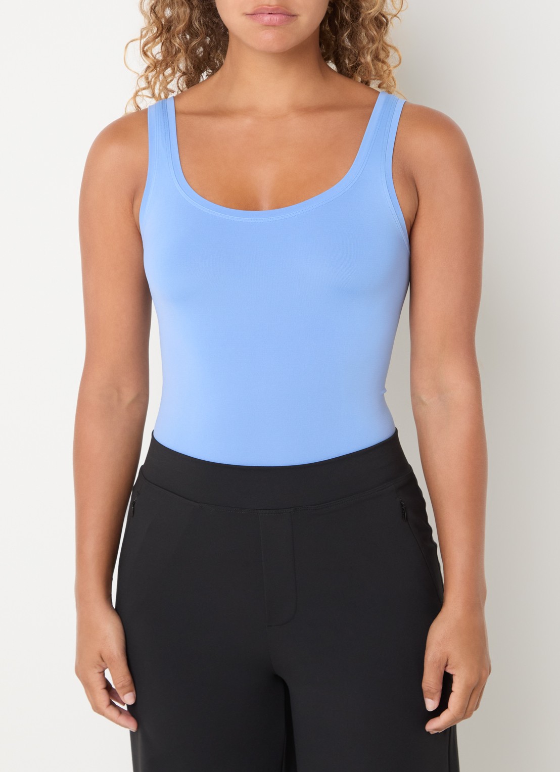 Hanro Tanktop met ronde hals - detail blauwgrijs