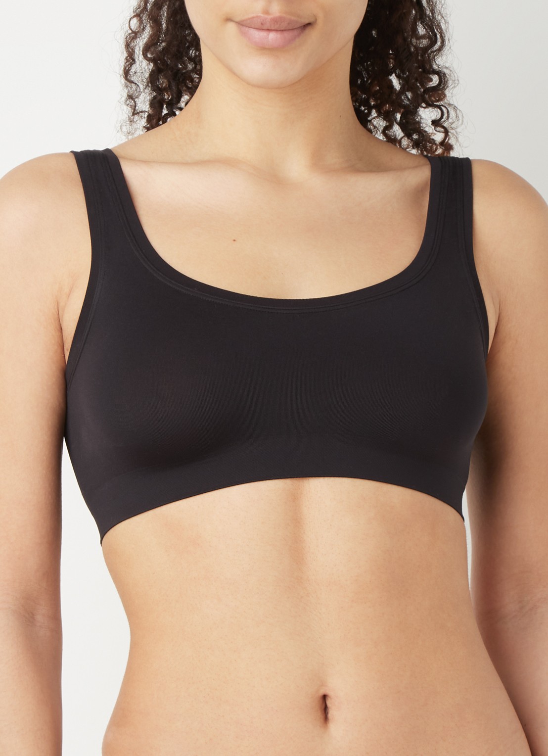 Hanro Touch Feeling bralette zonder vulling - voorkant 2 zwart