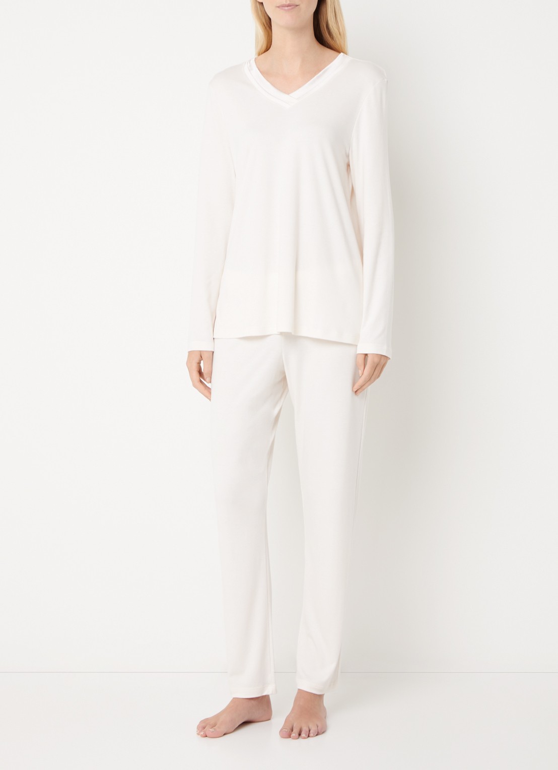 Hanro Tyra pyjamaset van katoen - detail 3 creme