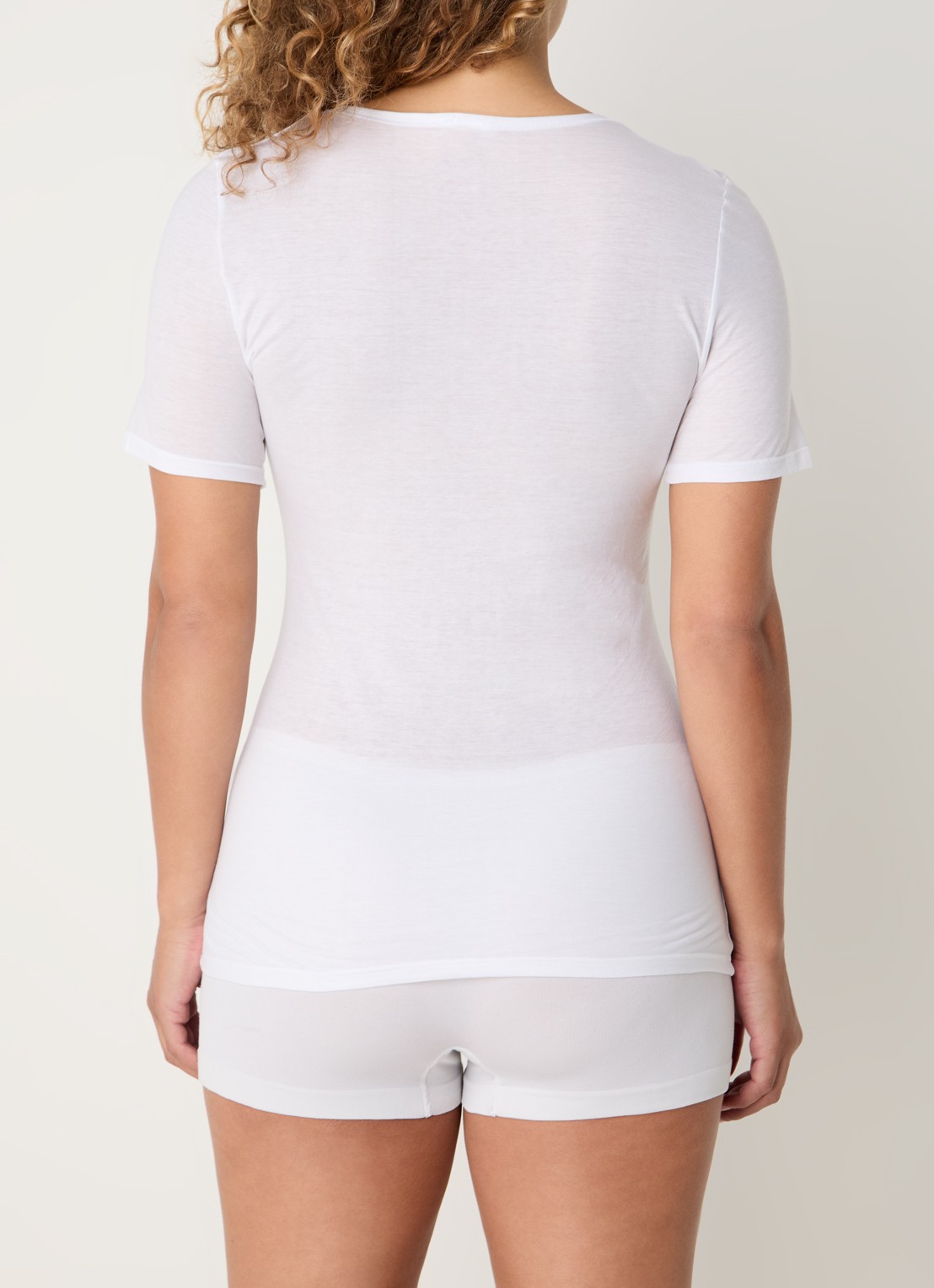 Hanro Ultralight T-shirt met ronde hals - achterkant wit
