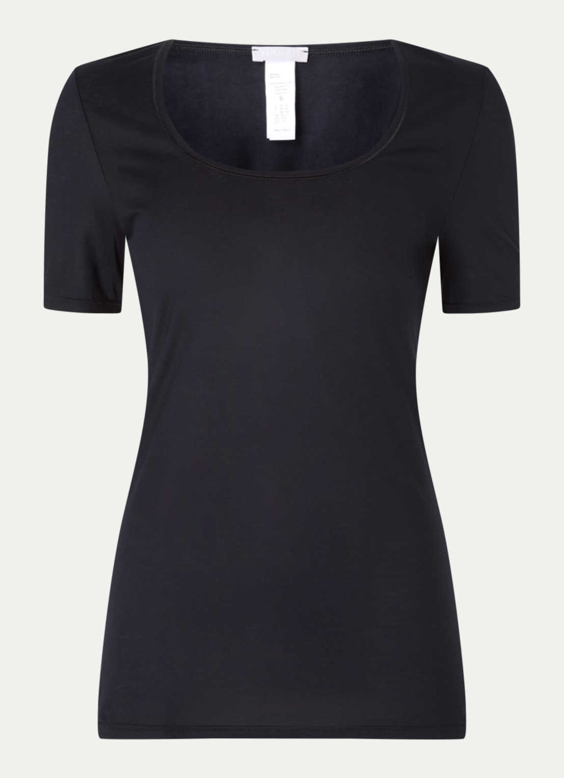 Hanro Ultralight T-shirt met ronde hals - voorkant zwart