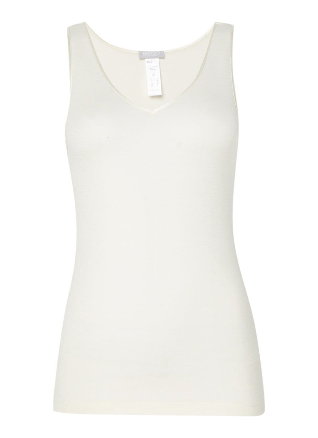 Hanro Woolen Silk tanktop in wolblend met zijde - voorkant 2 gebroken wit