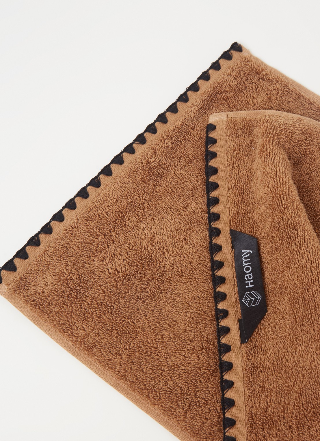 Haomy Issey keukendoek van katoen 30 x 50 cm - voorkant 2 cognac