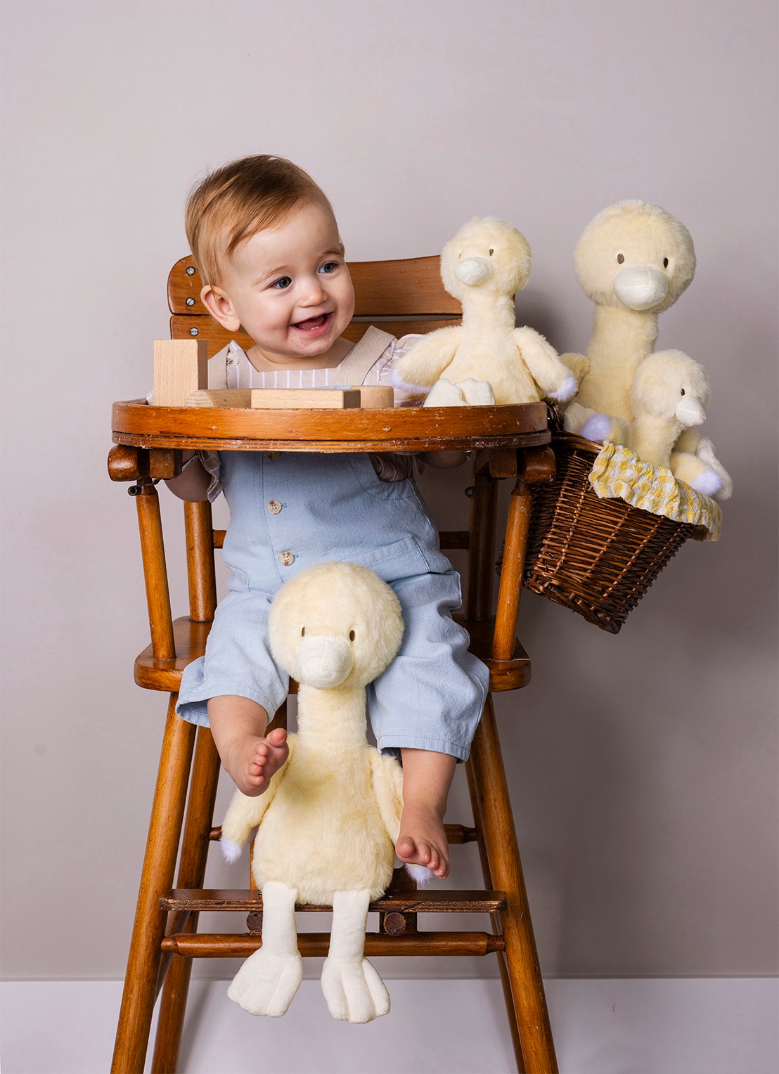 Happy Horse Cosy eendje knuffel 22 cm - voorkant 2 geel