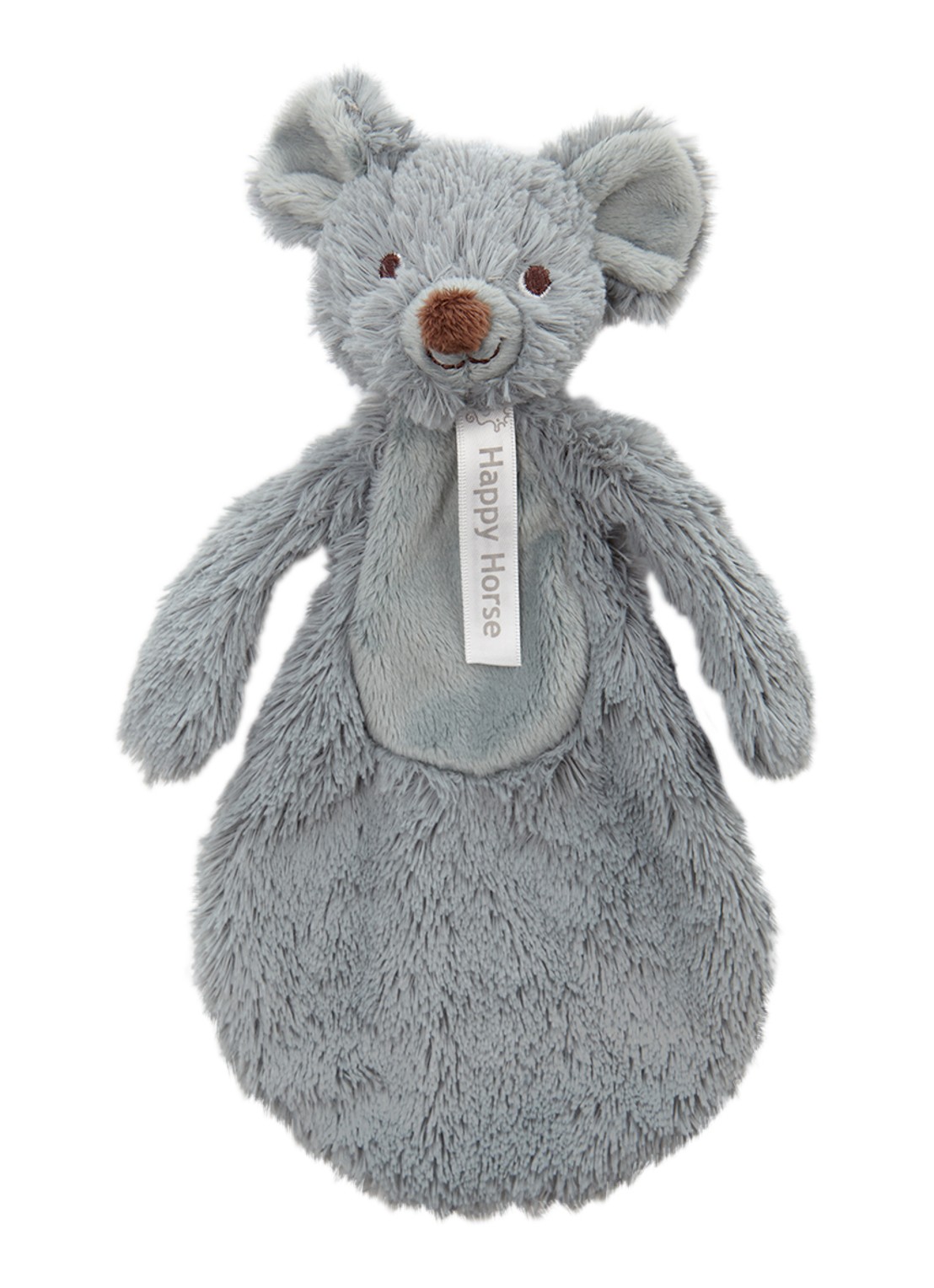 Happy Horse Muis Mel Tuttle knuffeldoekje 27 cm - voorkant blauwgrijs