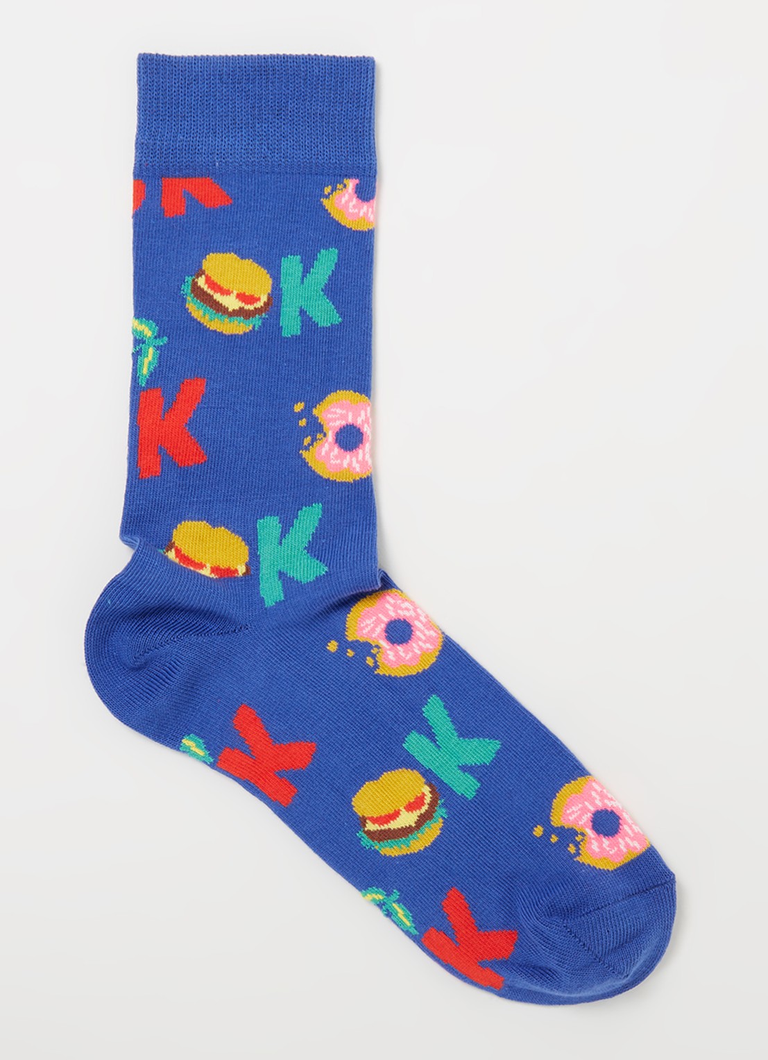 Happy Socks Its Ok sokken met print - voorkant blauw