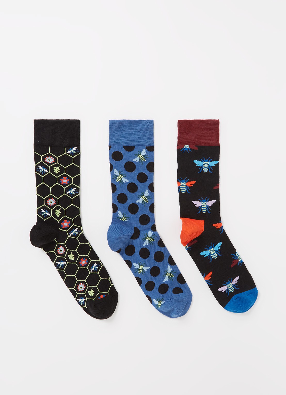 Happy Socks Sokken in 3-pack giftbox - voorkant zwart