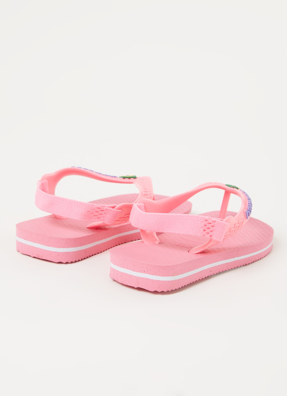 Havaianas Brasil slipper met hielbandje - detail lichtroze