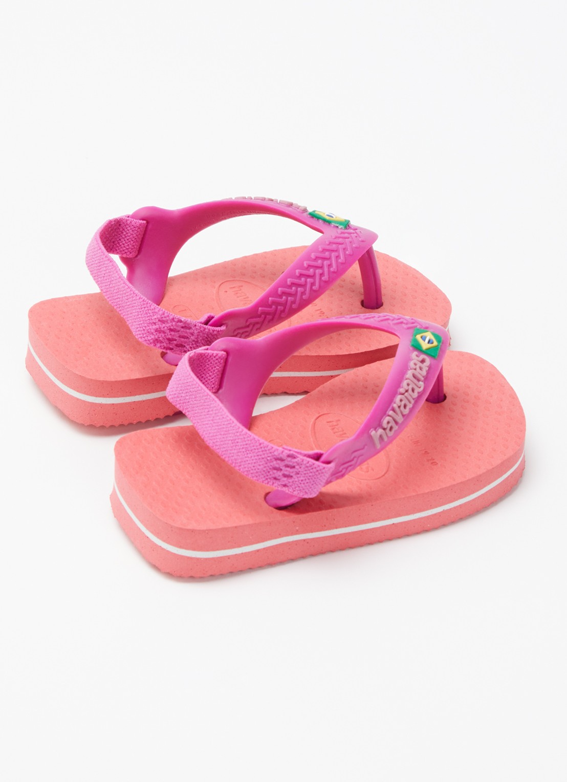 Havaianas Brasil slipper met hielbandje - achterkant 3 koraalroze