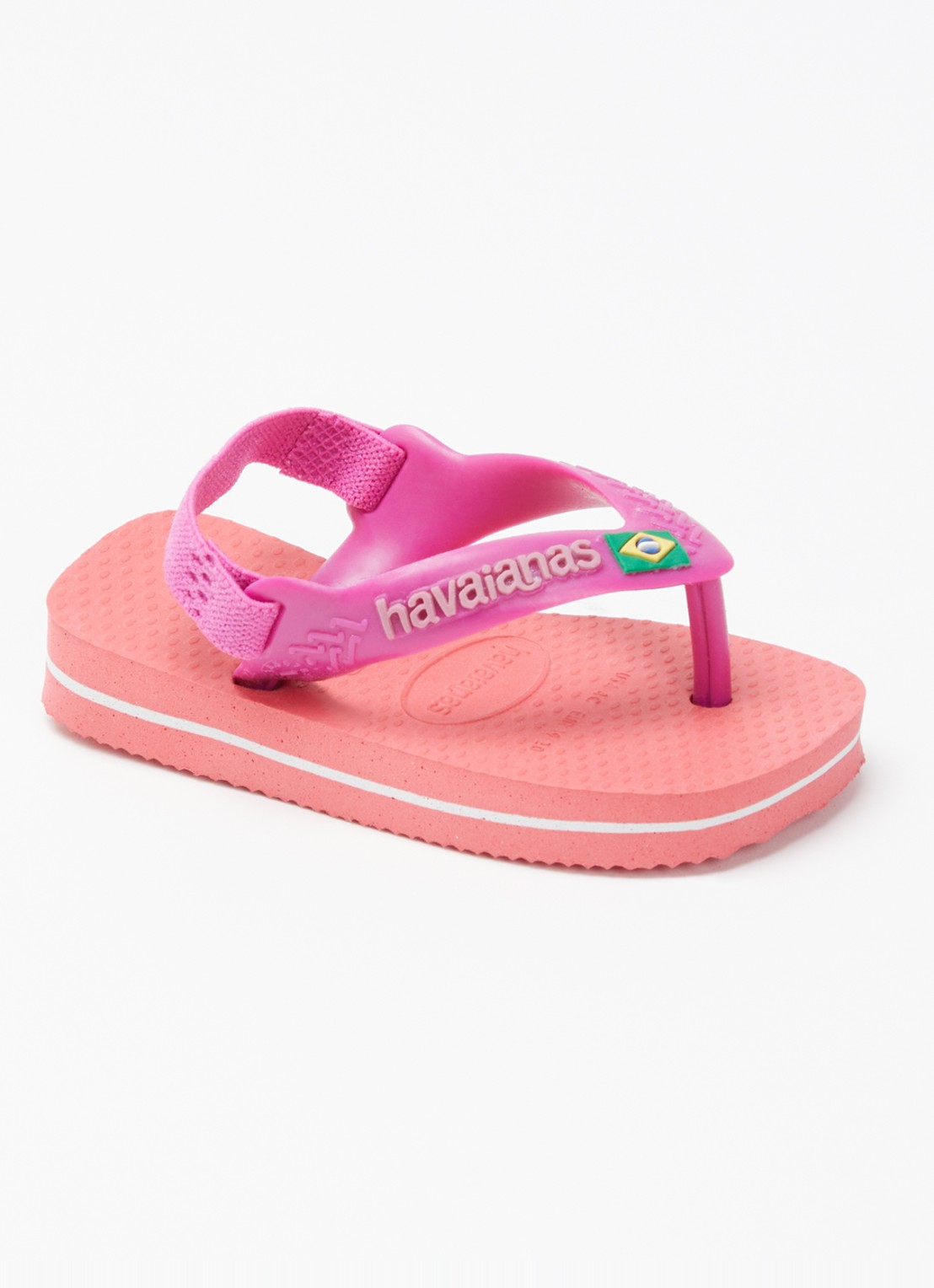 Havaianas Brasil slipper met hielbandje - voorkant 2 koraalroze