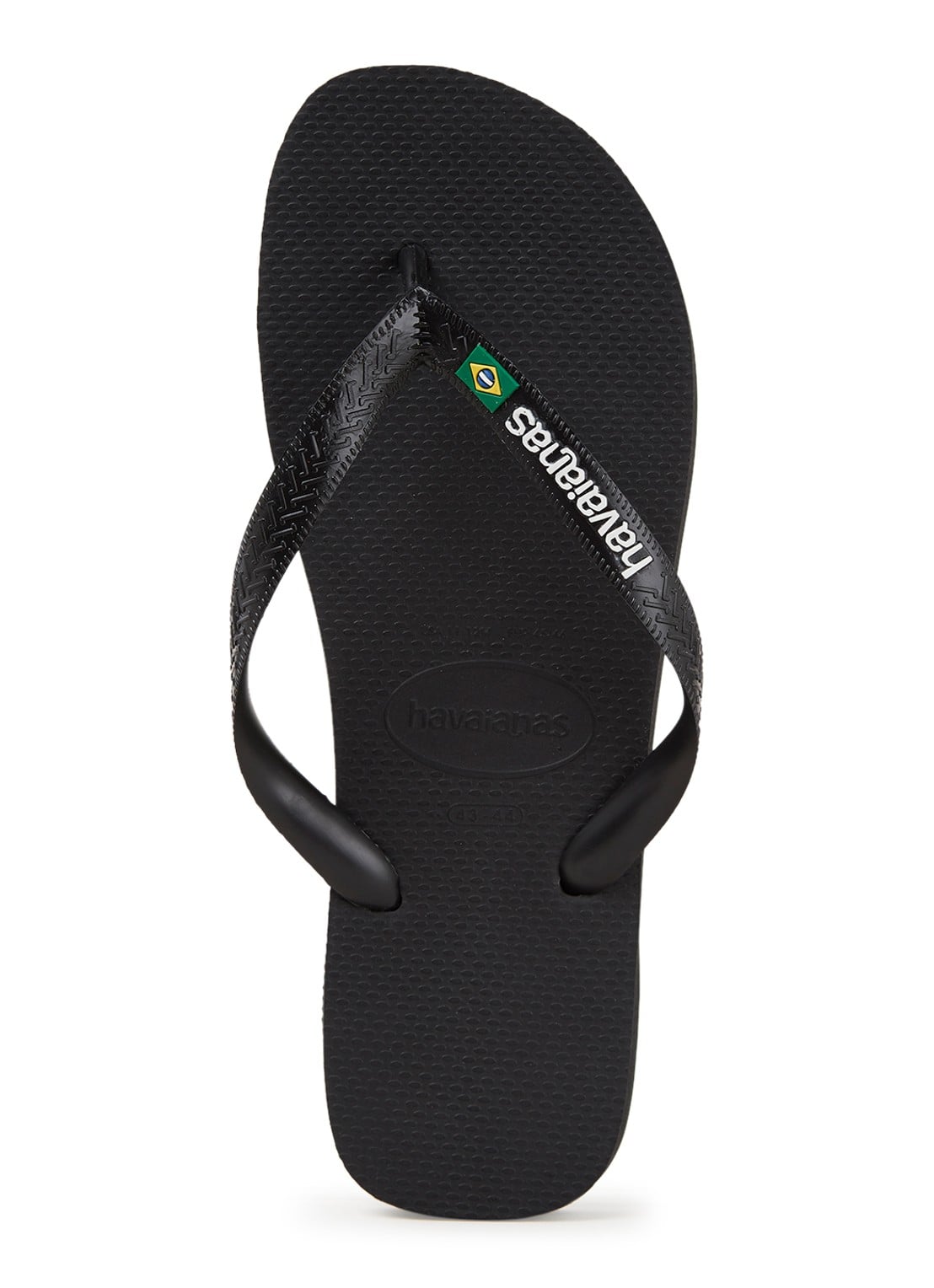 Havaianas Brasil slipper met logo - voorkant zwart