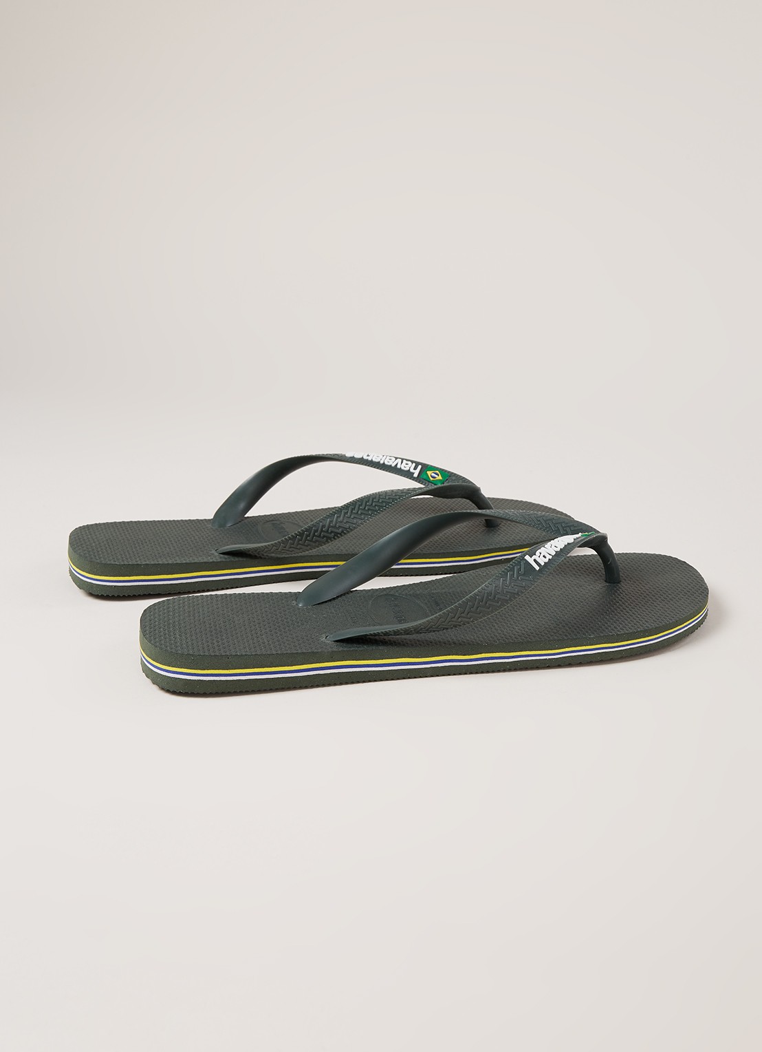 Havaianas Brasil slipper met logo - detail 3 olijfgroen