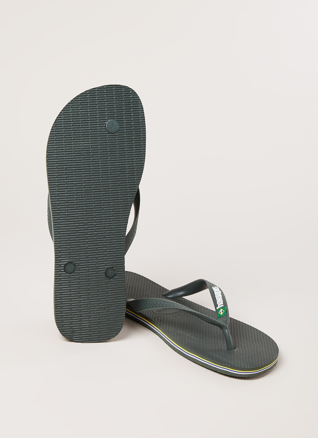 Havaianas Brasil slipper met logo - detail 4 olijfgroen