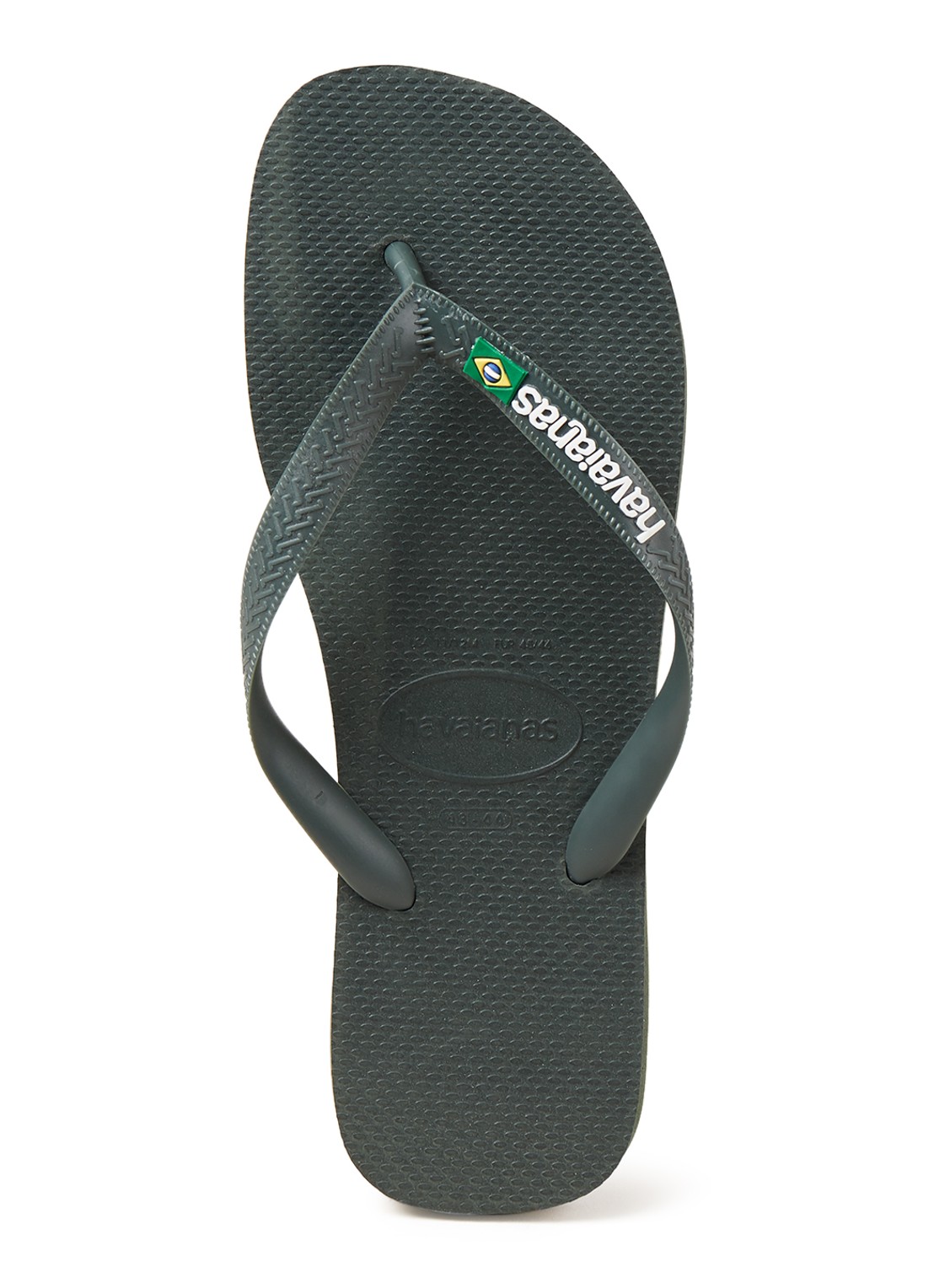 Havaianas Brasil slipper met logo - voorkant olijfgroen