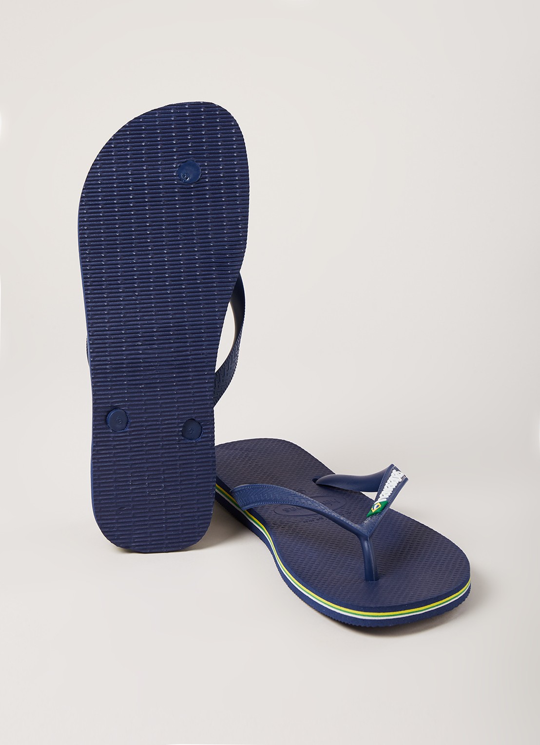 Havaianas Brasil slipper met logo - detail 4 donkerblauw