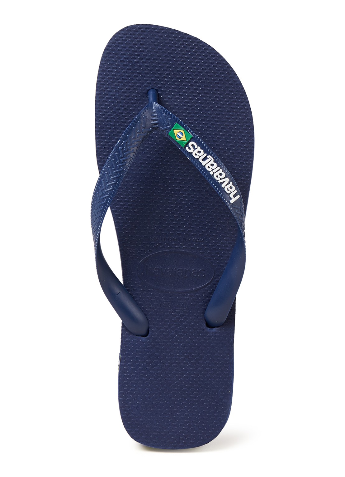 Havaianas Brasil slipper met logo - voorkant donkerblauw