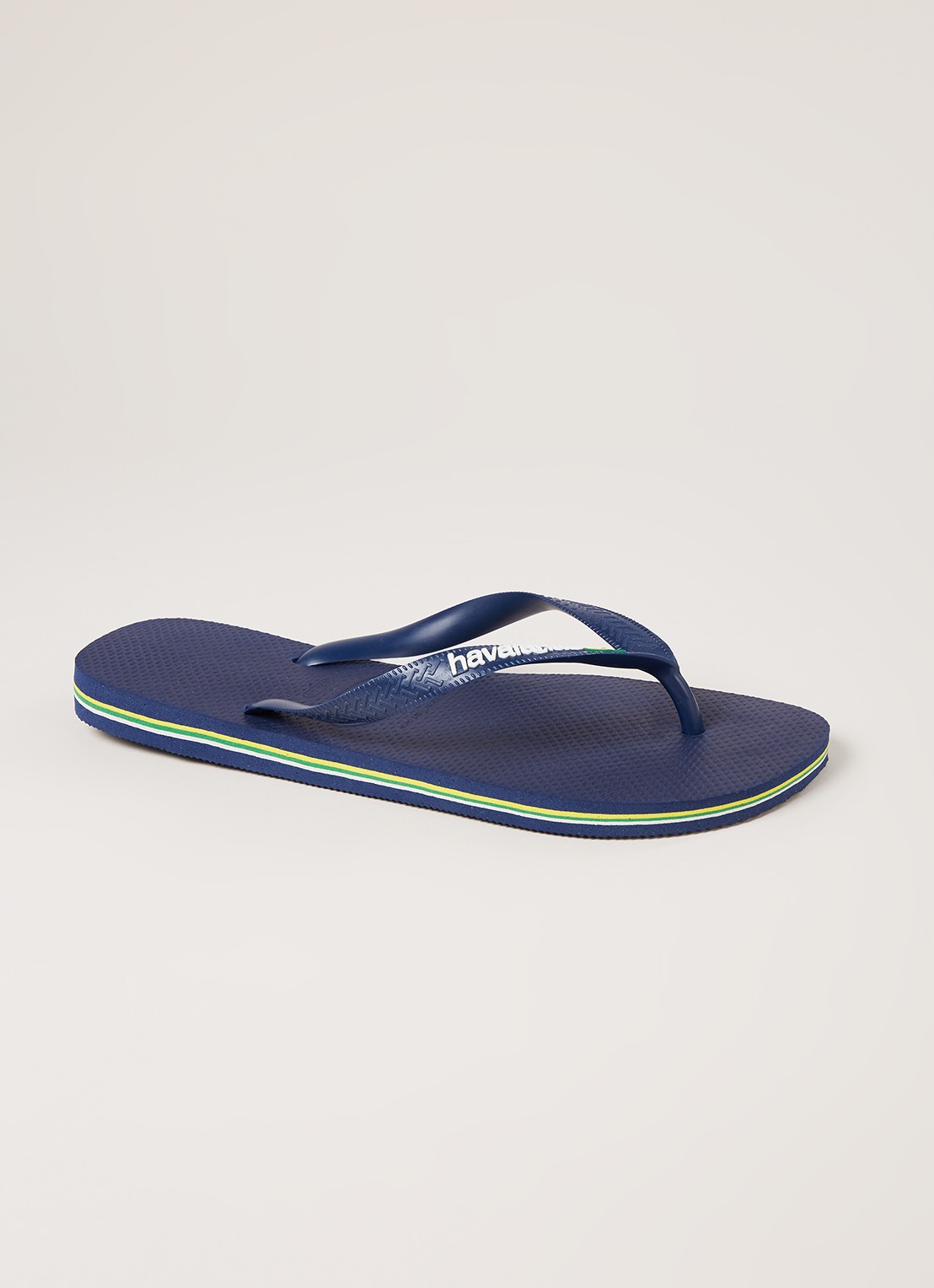 Havaianas Brasil slipper met logo - voorkant 2 donkerblauw
