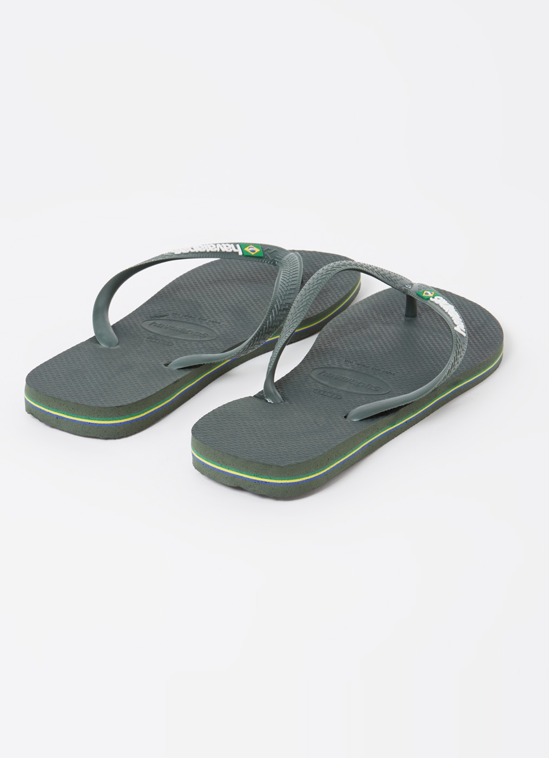 Havaianas Brasil slipper met logo - achterkant bronsgroen
