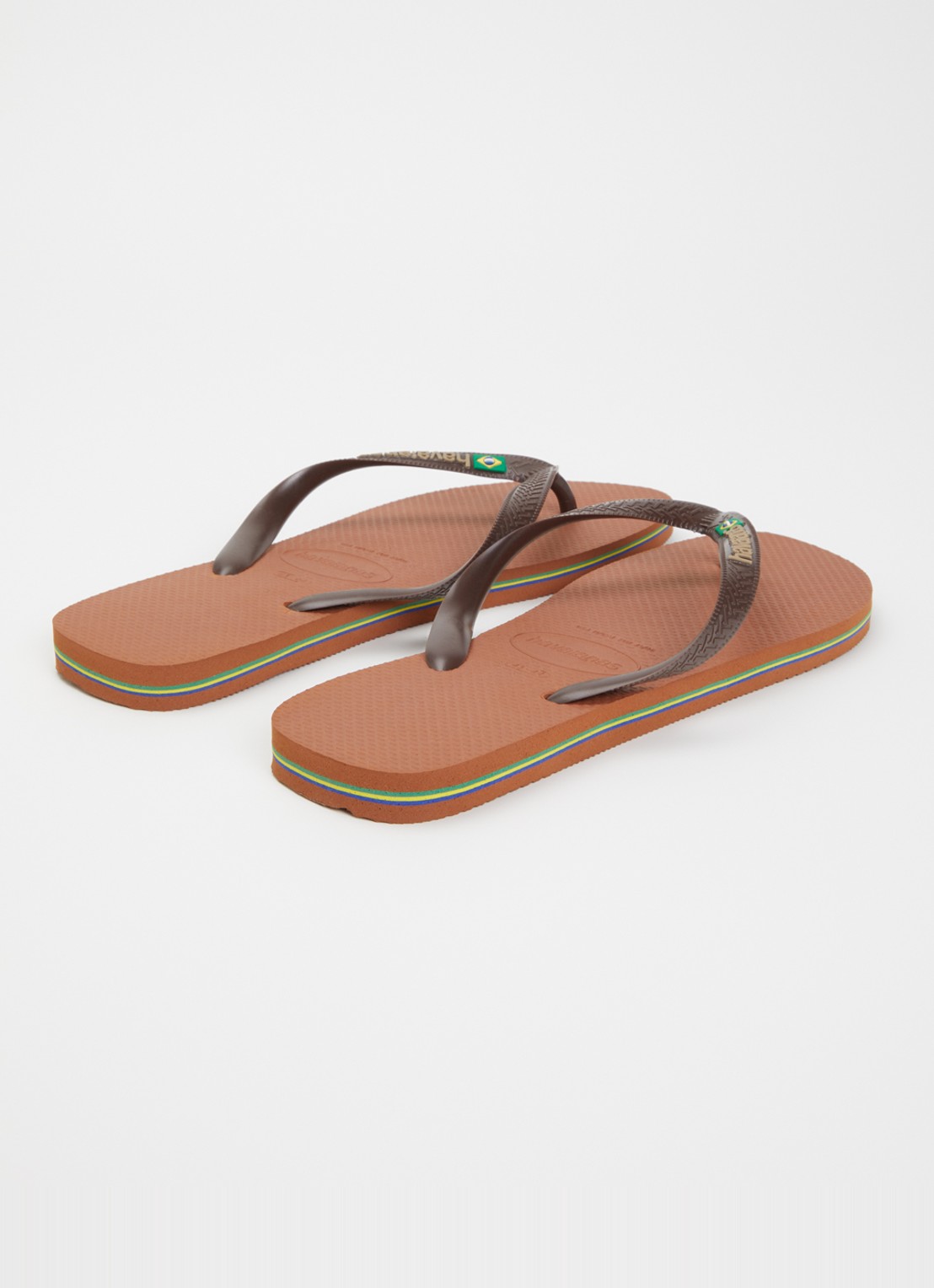 Havaianas Brasil slipper met logo - achterkant 3 roestbruin