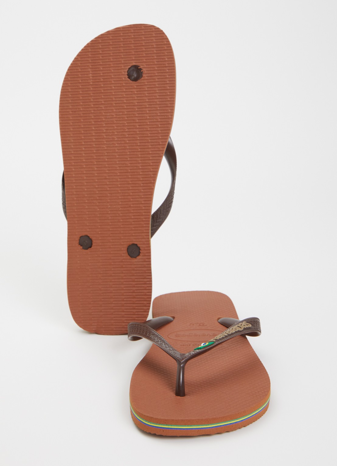 Havaianas Brasil slipper met logo - detail 4 roestbruin