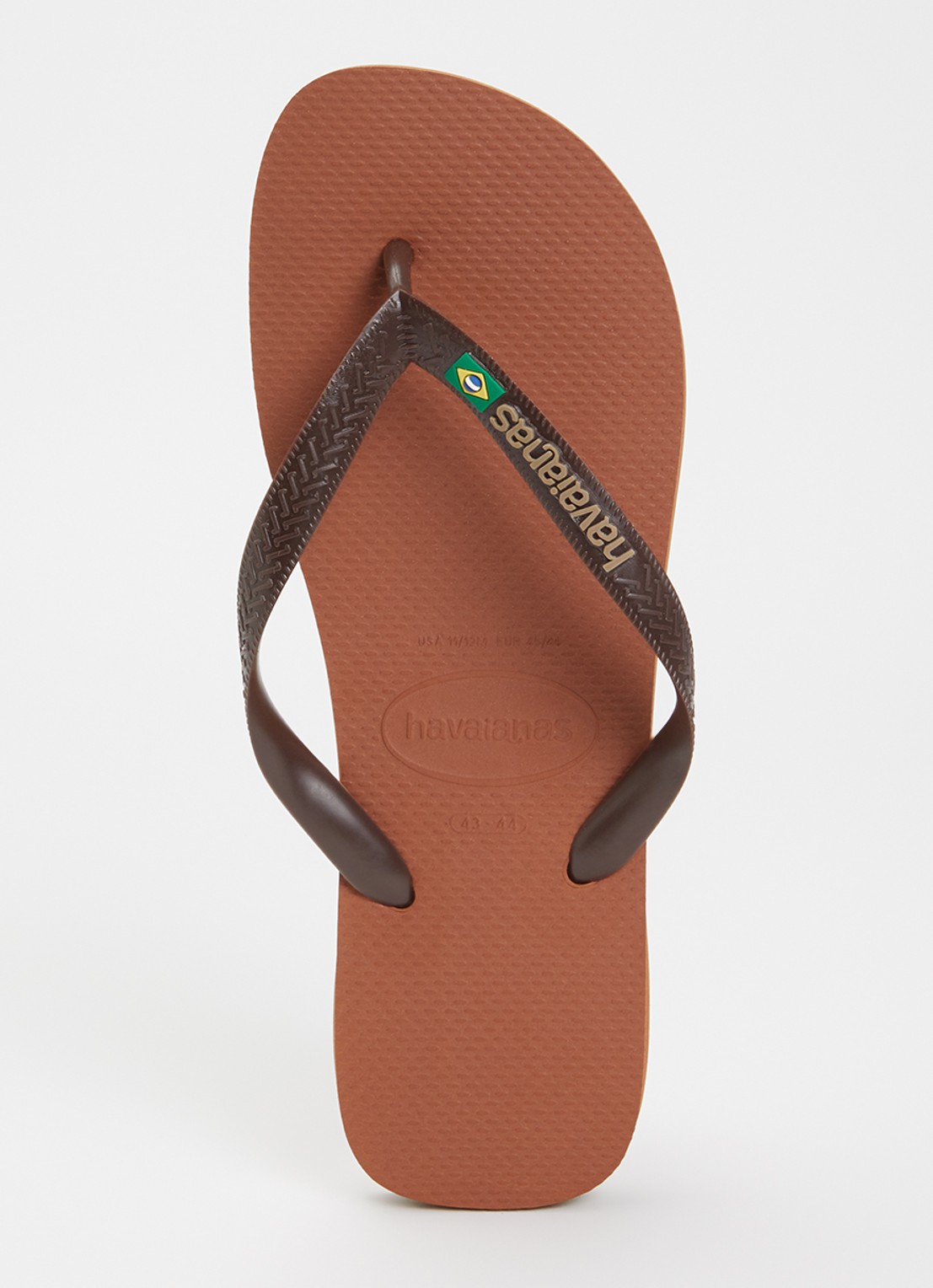 Havaianas Brasil slipper met logo - voorkant roestbruin