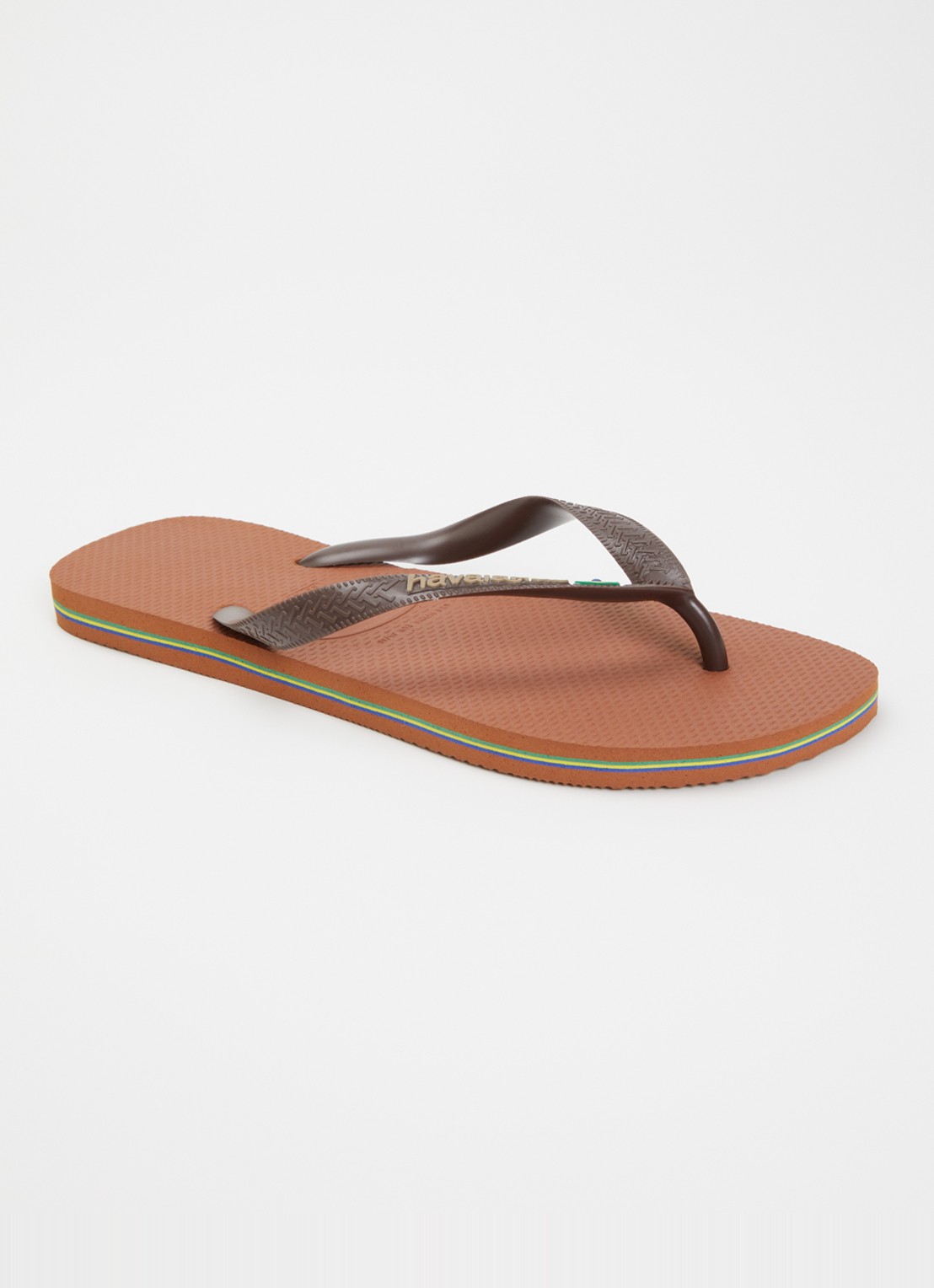Havaianas Brasil slipper met logo - voorkant 2 roestbruin