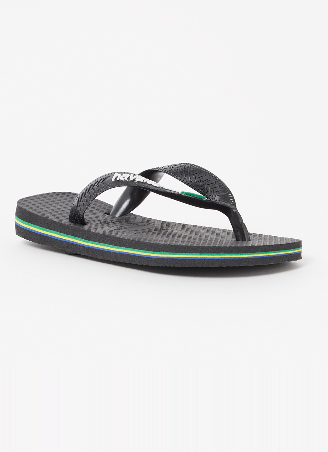 Havaianas Brasil slipper met logo - voorkant 2 zwart